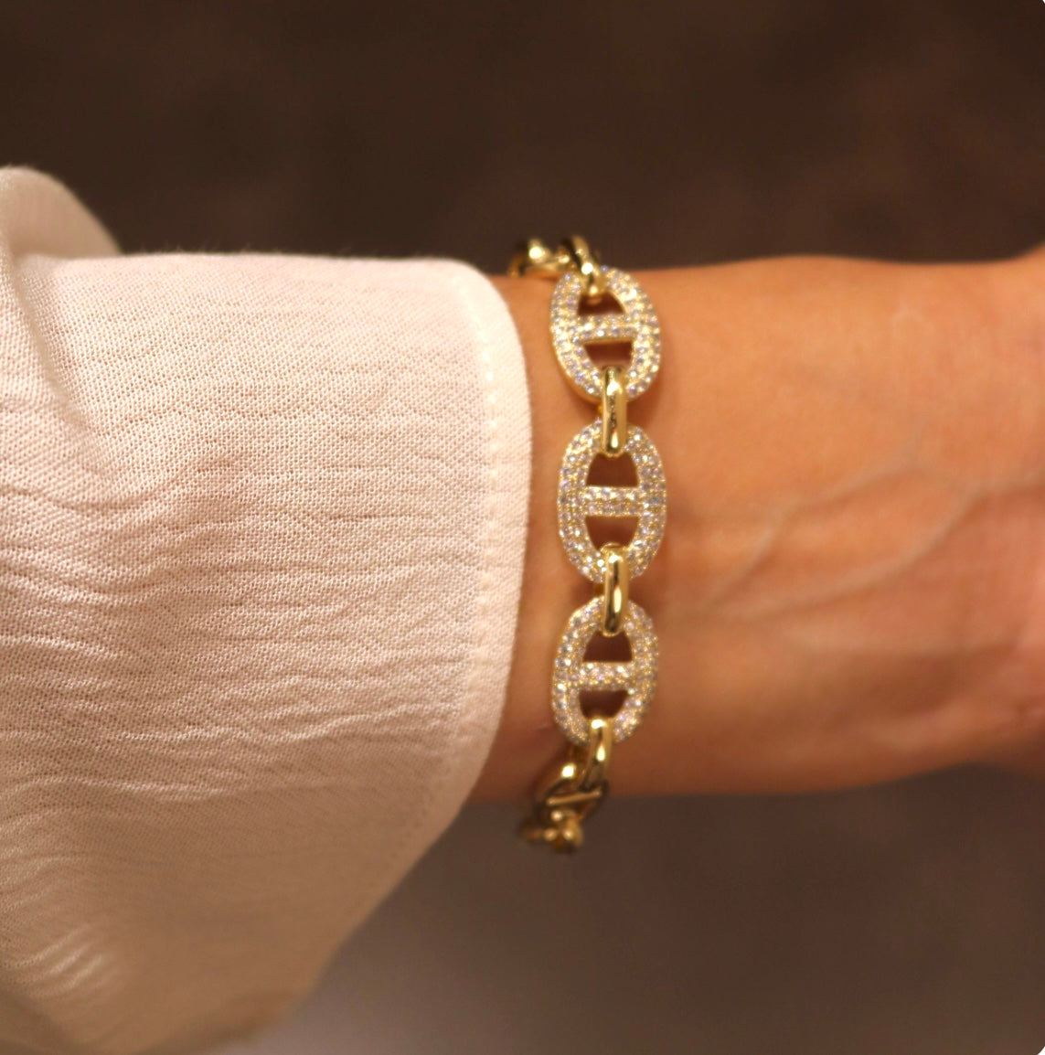 Gourmette Graine Rose gold