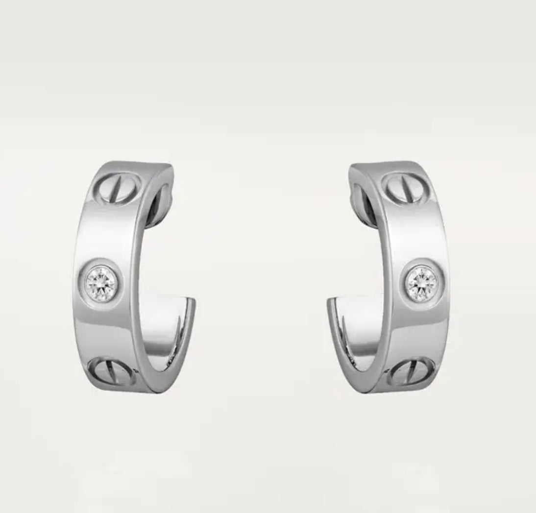 Mini créoles Love Blanc