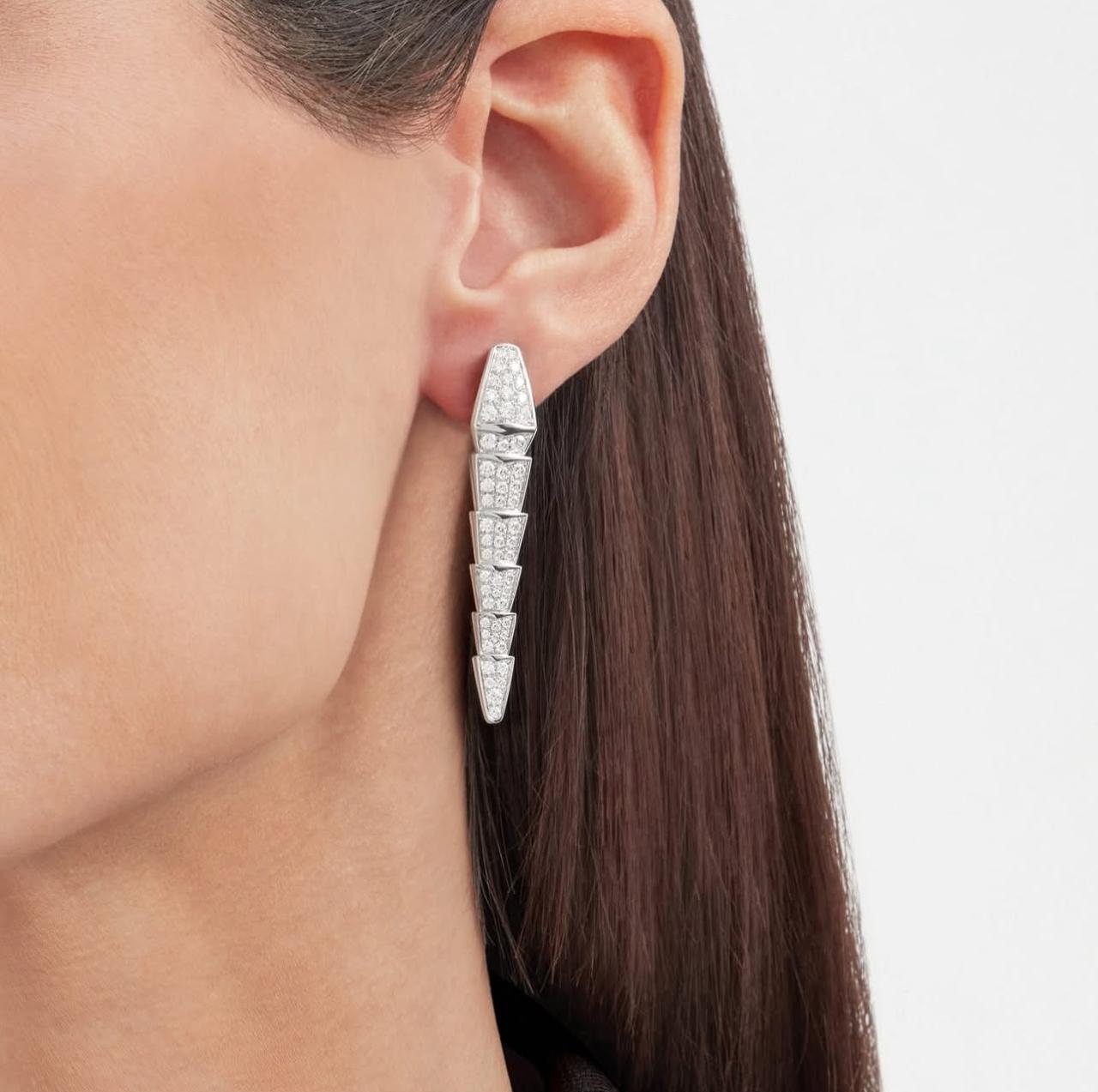 Boucles serpenti argentées