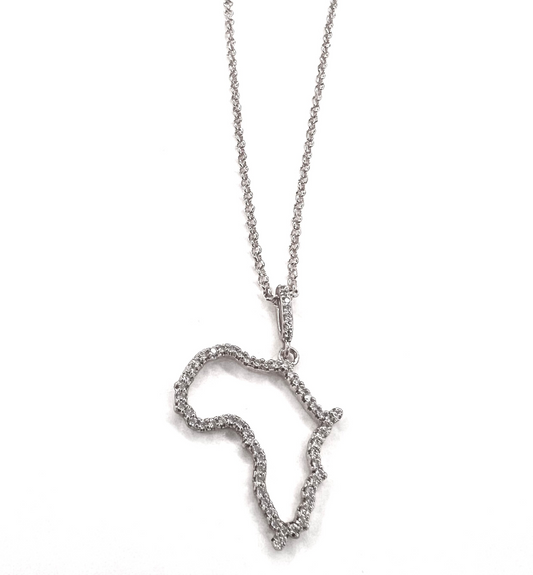Collier Africa sertie blanc