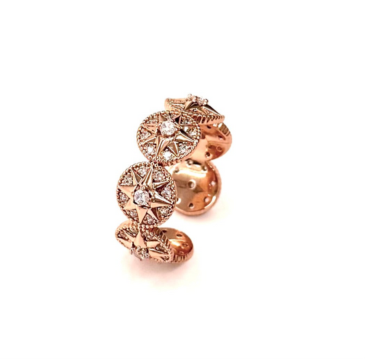 Bague rayons rose gold ajustable