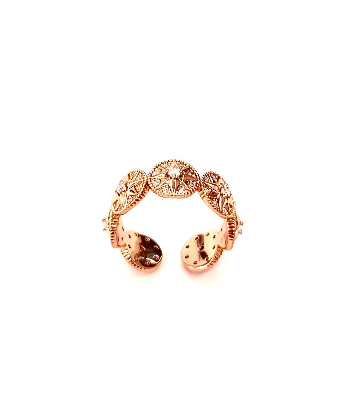 Bague rayons rose gold ajustable