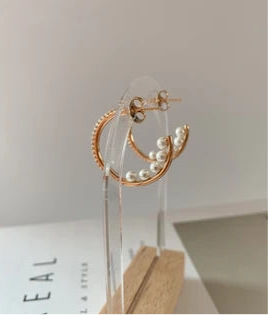 Créoles Perle Rose gold
