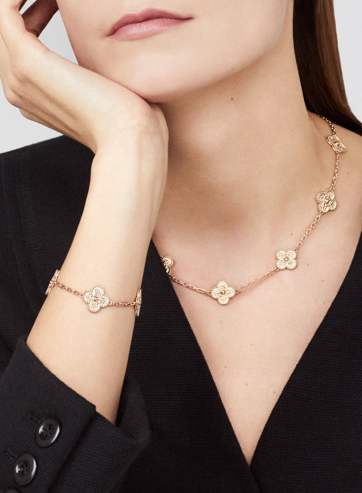 Collier Alhambra rose gold