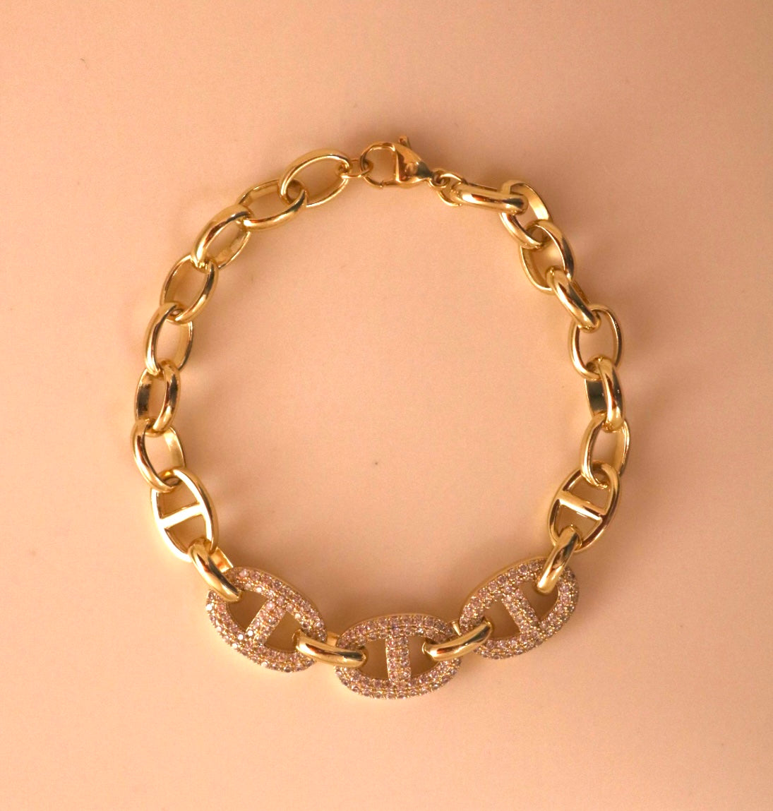 Gourmette Graine Rose gold