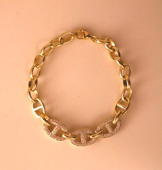 Gourmette Graine Rose gold