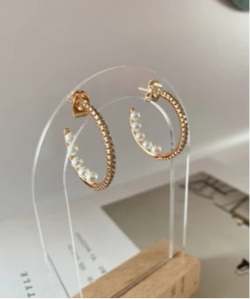 Créoles Perle Rose gold