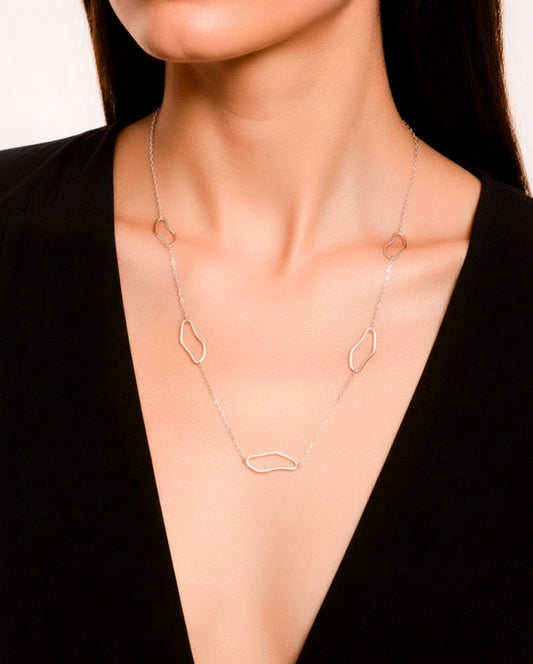 Sautoir coquilles rose