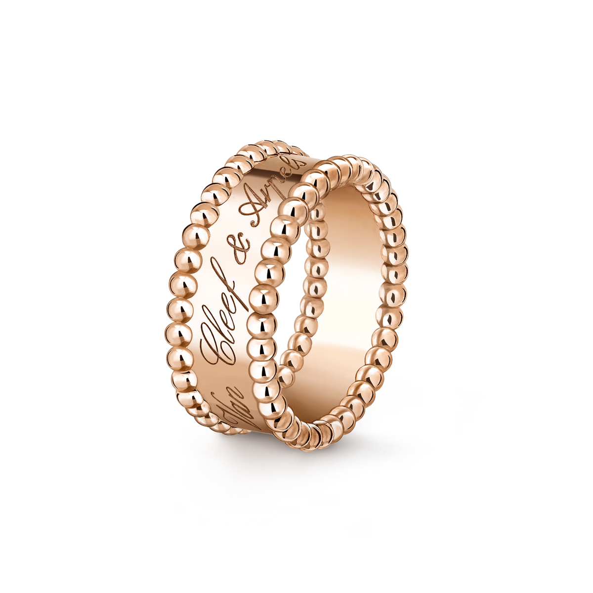 Bague perlé signature rose