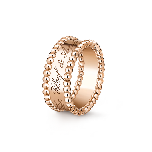 Bague perlé signature rose