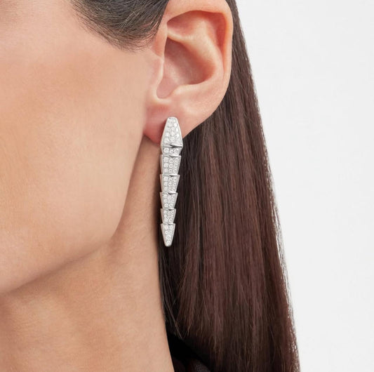 Boucles serpenti argentées